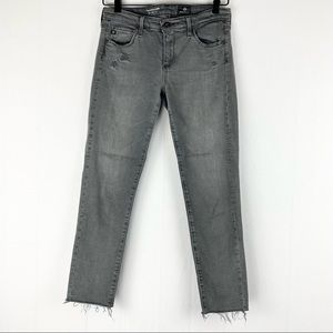 AG Stevie Slim Straight Capri Gray 28